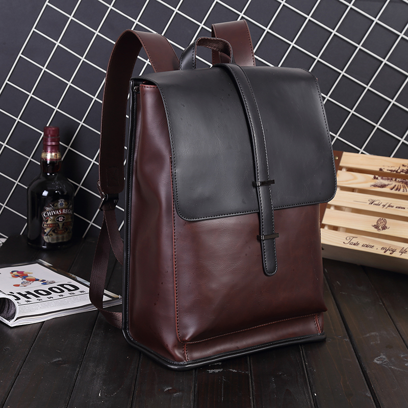 Lamin black and brown genuine leather Backpack bag | Oakyard Collection
